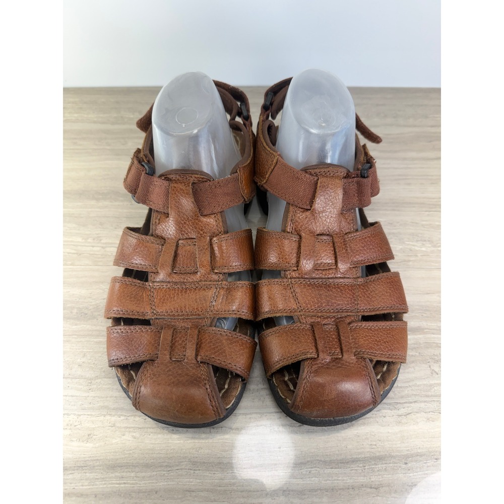 Earth Spirit Mens 10.5 Fisherman Sandals 2513270 Brown Leather Strappy Comfy